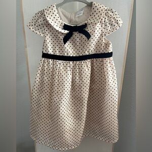 Carter's Cream and Black Polka Dot Dress